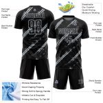 Custom Black Silver Abstract Fragment Art Splash Sublimation Soccer Uniform Jersey