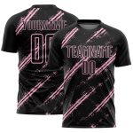 Custom Black Light Pink Abstract Fragment Art Splash Sublimation Soccer Uniform Jersey