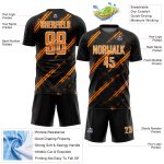 Custom Black Bay Orange-White Abstract Fragment Art Splash Sublimation Soccer Uniform Jersey