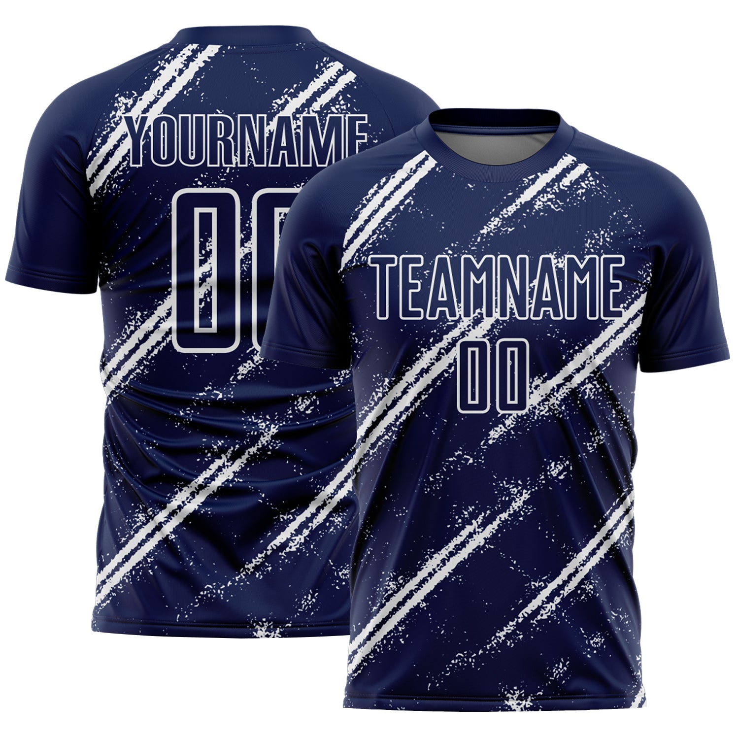 Custom Navy White Abstract Fragment Art Splash Sublimation Soccer Uniform Jersey