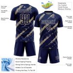 Custom Navy Cream Abstract Fragment Art Splash Sublimation Soccer Uniform Jersey