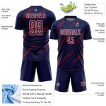 Custom Navy Crimson-White Abstract Fragment Art Splash Sublimation Soccer Uniform Jersey
