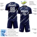 Custom Navy Gray-White Abstract Fragment Art Splash Sublimation Soccer Uniform Jersey