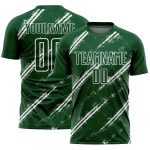 Custom Green White Abstract Fragment Art Splash Sublimation Soccer Uniform Jersey