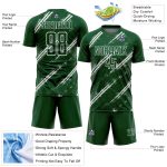 Custom Green White Abstract Fragment Art Splash Sublimation Soccer Uniform Jersey